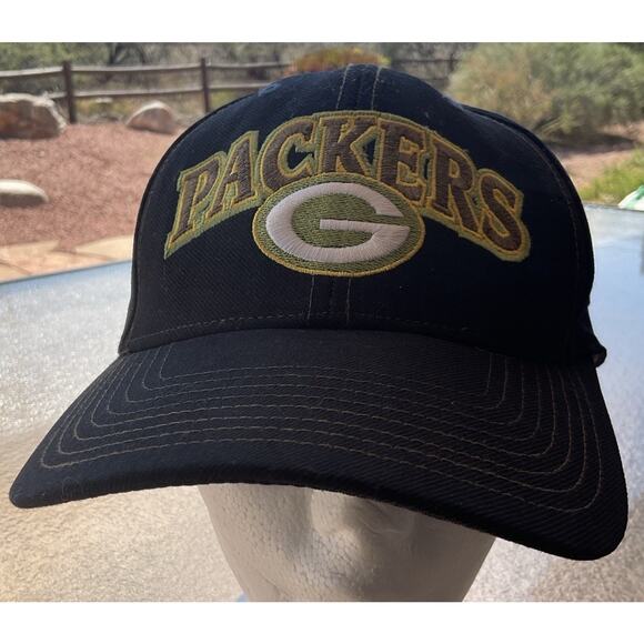 Green Bay Packers NFL Wool Fitted Cap Green Vintage Reebok NWT NEW Size 7 1/4 - Picture 1 of 8
